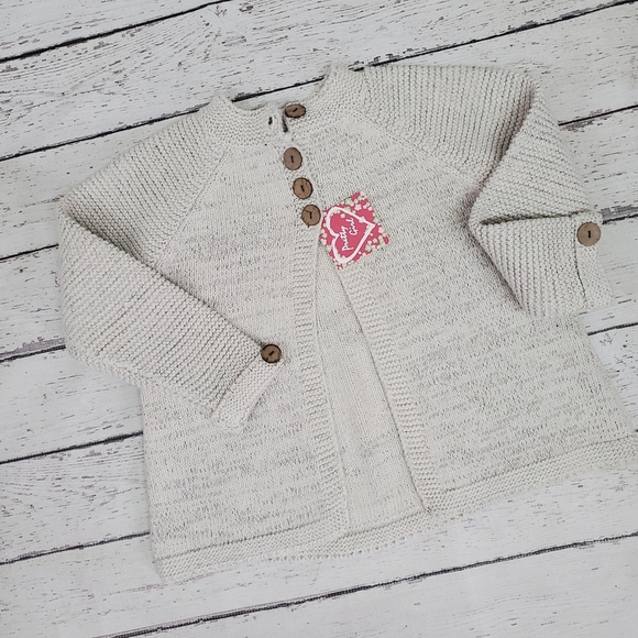 Girls Knit Button Up Sweater Cardigan - Picture 3 of 10
